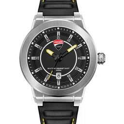 DUCATI CORSE Men Black Dial & Black Leather Bracelet Style Straps Analogue Watch-image-16