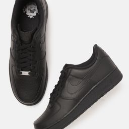 Nike Men Black AIR FORCE 1 '07 Leather Sneakers-38