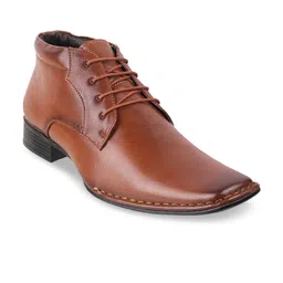 Mochi Men Tan-Brown Solid Leather Formal Derbys-image-66