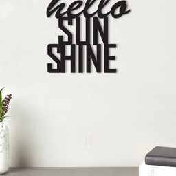 Art Street Black Hello Sun Shine Wooden Wall Decor-21