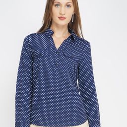 Oxolloxo Navy Blue Shirt Style Top-image-1