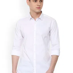 V Dot Men White Slim Fit Solid Casual Shirt-image-92
