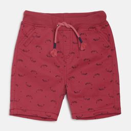 MINI KLUB Boys Red Printed Regular Fit Shorts-image-9