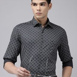 Arrow Manhattan Slim Fit Printed Pure Cotton Formal Shirt-image-32