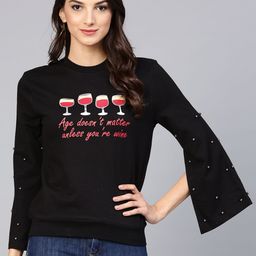STREET 9 Women Black Printed Sweatshirt-picture-12
