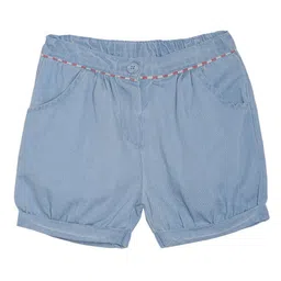 MINI KLUB Girls Blue Solid Regular Fit Shorts-picture-43
