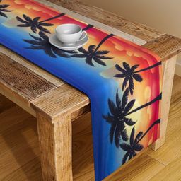 Alina decor Blue & Orange Digital Printed Table Runner-picture-23