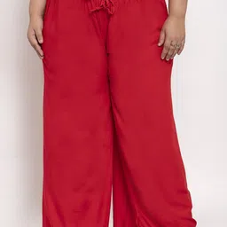 TAG 7 PLUS Women Red Solid Flared Palazzo-image-63