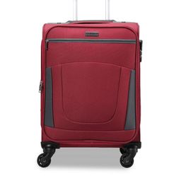CARRIALL Red Solid Cabin Soft Luggage Trolley Suitcase-13