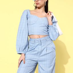 Mast & Harbour Checked Crop Top With Trouser-picture-33