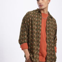 glitchez Geometric Mania Printed Relaxed Shirt-image-34