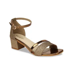 VALIOSAA Women Copper-Toned Embellished Block Heels-image-26