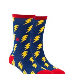 SockSoho Men Blue & Yellow Patterned Calf-Length Socks-20
