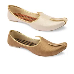 DESI COLOUR Men Multi Woven Design Mojaris-image-10