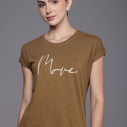 HRX by Hrithik Roshan Pure Cotton Typography Printed Extended Sleeves Yoga T-shirt-image-29