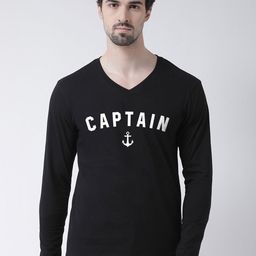 Friskers Men Black Printed V-Neck T-shirt-image-41