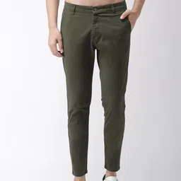 HIGHLANDER Men Olive Green Tapered Fit Chinos-picture-7