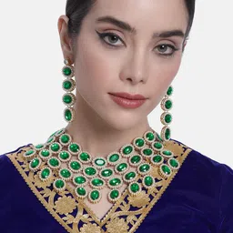 Peora Gold-Plated Kundan-Studded Jewellery Set-63