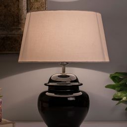 Homesake Black Solid Handcrafted Bedside Standard Lamp Shade-56
