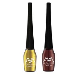 AYA Set of 2 Waterproof Eyeliner - Brown & Golden - 5 ml each-8