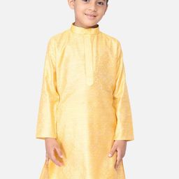 TABARD Boys Yellow Floral Printed Kurta-picture-18