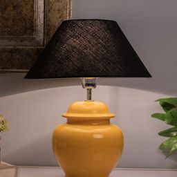 Homesake Yellow Solid Handcrafted Bedside Standard Lamp-14