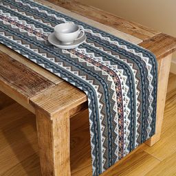 Alina decor Green & White Geometric Printed Table Runner-24