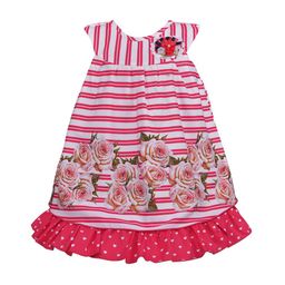 Wish Karo Girls Red & White Striped A-Line Dress-picture-53