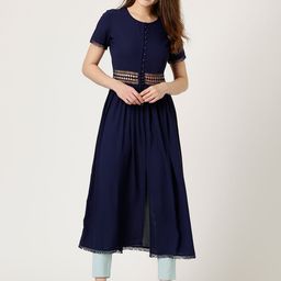 Marie Claire Women Navy Solid Maxi Top-picture-37