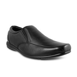 Metro Men Black Leather Semiformal Shoes-image-19