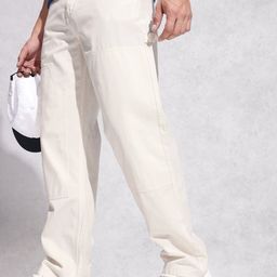WROGN Men Pure Cotton Loose Fit Cargos Trousers-image-40