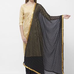 Dupatta Bazaar Women Black & Gold-Toned Embellished Dupatta-picture-24