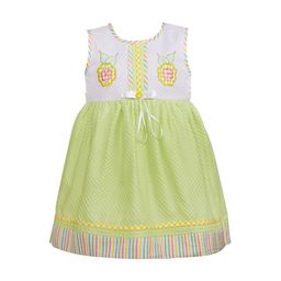 Wish Karo Girls Green & White Self Design Fit and Flare Dress-image-95