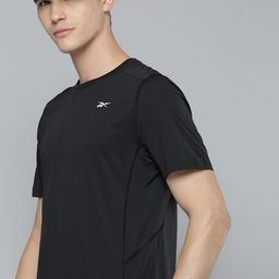 Reebok Men Black United By Fitness MoveSoft Brand Logo Printed Slim Fit T-shirt-image-53
