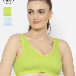 Floret Pack of 3 Solid Non-Wired Non Padded Workout Bra-27