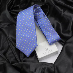 KOVOVE Men Blue & Yellow Woven Design Broad Tie-35