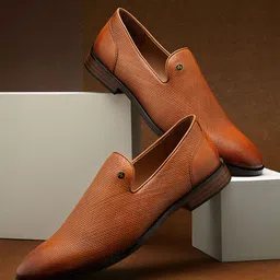 Arrow Men Textured Leather Formal Slip-On Shoes-picture-21