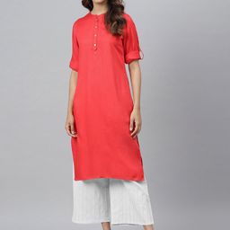 JAIPUR ATTIRE Women Red Geometric Printed Kurta-15