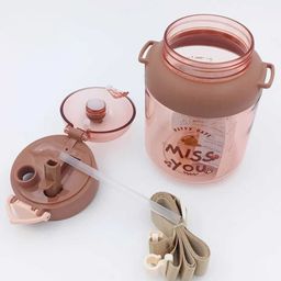 YK Brown Single Plastic Printed Water Bottle-1