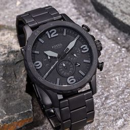 Fossil Men Black Analogue Chronograph Watch JR1401-47
