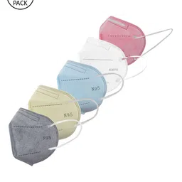 Lioncrown Unisex Pack Of 5 Solid 5-Ply Anti-Pollution N95 Masks-33