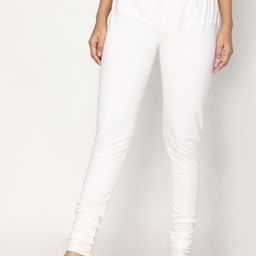 TSG Bliss Women Off White Solid Churidar-Length Leggings-image-91
