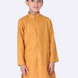 TABARD Boys Yellow Geometric Printed Cotton Kurta-image-6