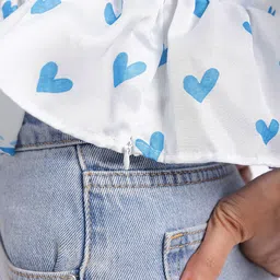 Stylecast X Hersheinbox Pleated Design Conversational Print Empire Top image 5