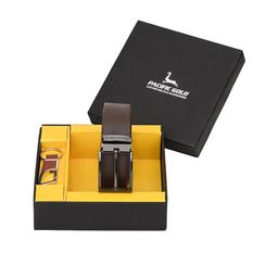 Pacific Gold Men Brown & Silver-Toned Genuine Leather Accessory Gift Set-12