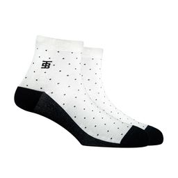 SockSoho Men White & Black Patterned Above Ankle-Length Socks-8