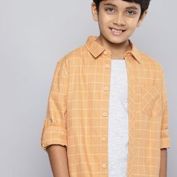HERE&NOW Boys Checked Pure Cotton Casual Shirt-image-41