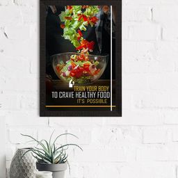 eCraftIndia Black & Red Train Your Body Motivational Quote Satin Matt Texture UV Art Painting-3