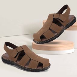 FAUSTO Men Brown Fisherman Sandals-image-18