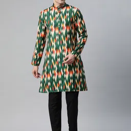 Luxrio Men Geometric Printed Cotton Kurta-picture-18